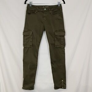 EUC Mavi Juliette Mid Rise Skinny Cargo Olive Green Women's Size 27